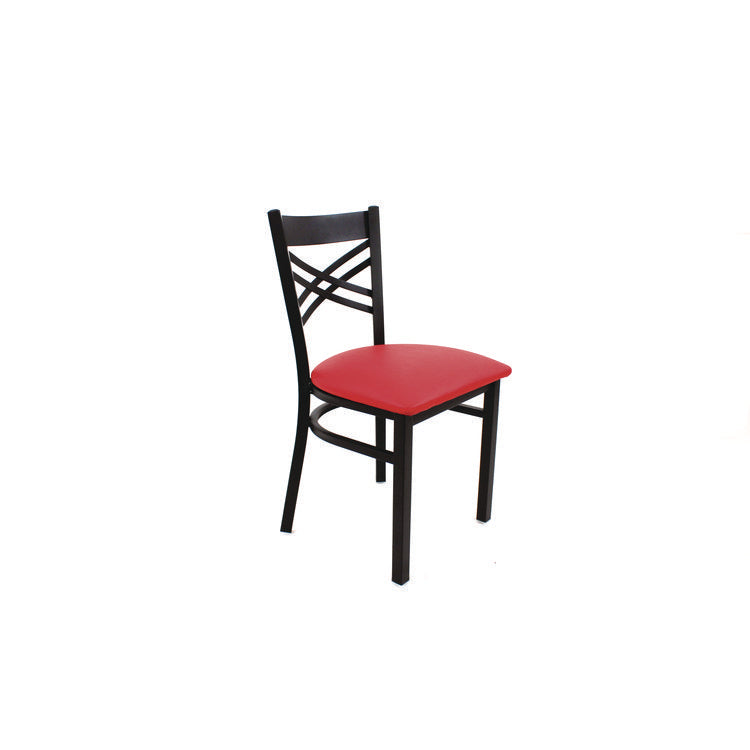 X Series Chair, Supports Up to 300 lb, 18" Seat Height, Red Seat, Black Back, Black Base