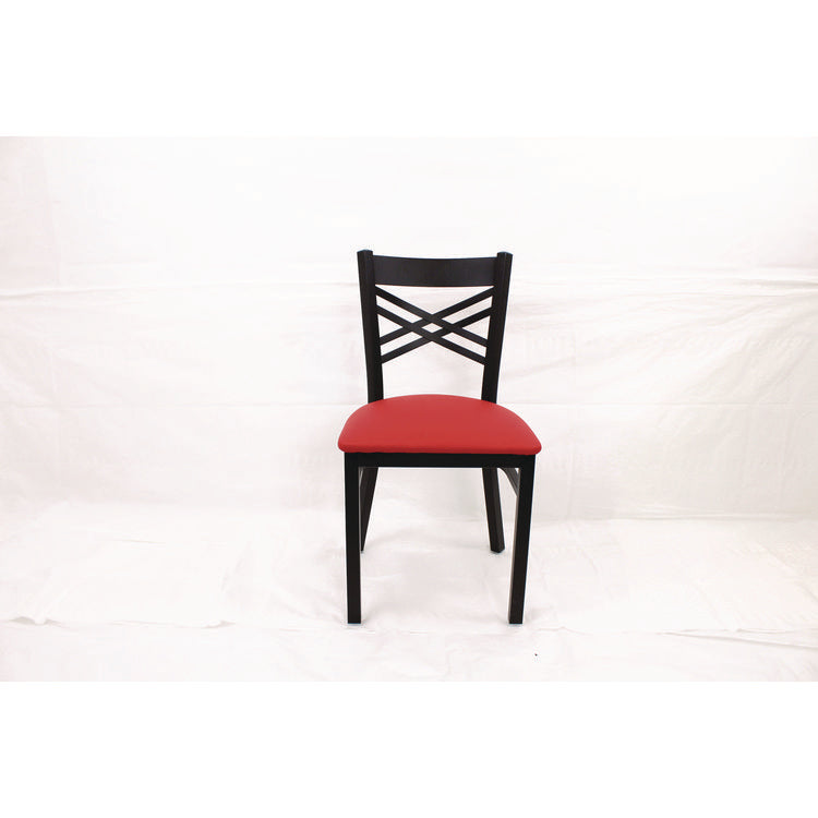 X Series Chair, Supports Up to 300 lb, 18" Seat Height, Red Seat, Black Back, Black Base