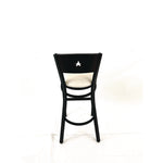 Liberty Series Barstool, Supports Up to 300 lb, 28.5" Seat Height, Cream Seat, Dark Mahogany Back, Black Base