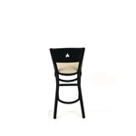 Liberty Series Barstool, Supports Up to 300 lb, 28.5" Seat Height, Taupe Seat, Dark Mahogany Back, Black Base