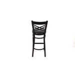 X Series Barstool, Supports Up to 300 lb, 29.5" Seat Height, Black Seat, Black Back, Black Base