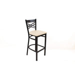 X Series Barstool, Supports Up to 300 lb, 29.5" Seat Height, Cream Seat, Black Back, Black Base