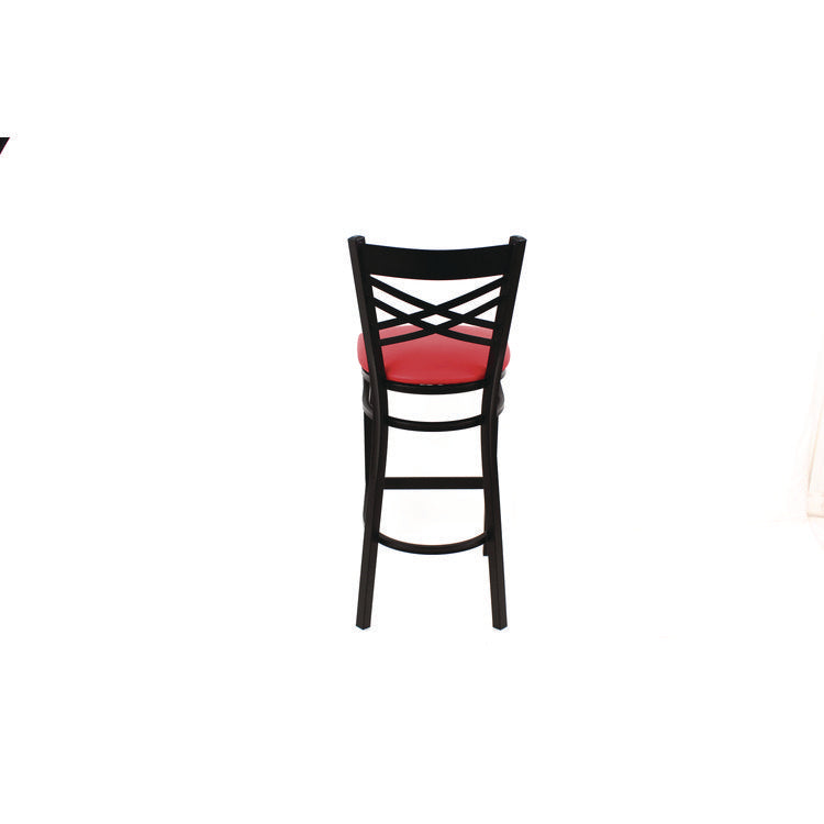 X Series Barstool, Supports Up to 300 lb, 29.5" Seat Height, Red Seat, Black Back, Black Base