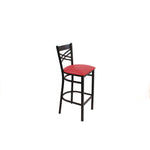X Series Barstool, Supports Up to 300 lb, 29.5" Seat Height, Red Seat, Black Back, Black Base