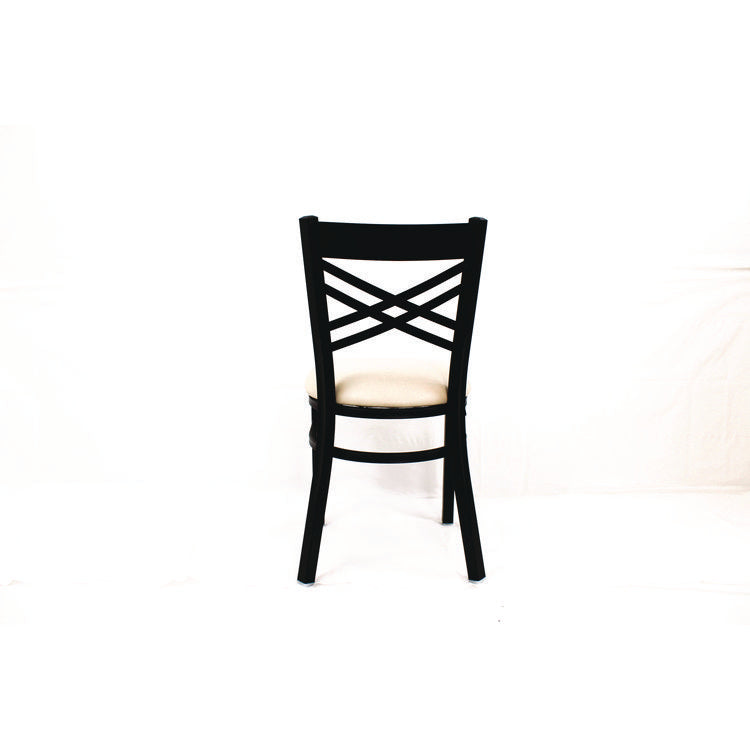 X Series Chair, Supports Up to 300 lb, 18" Seat Height, Cream Seat, Black Back, Black Base