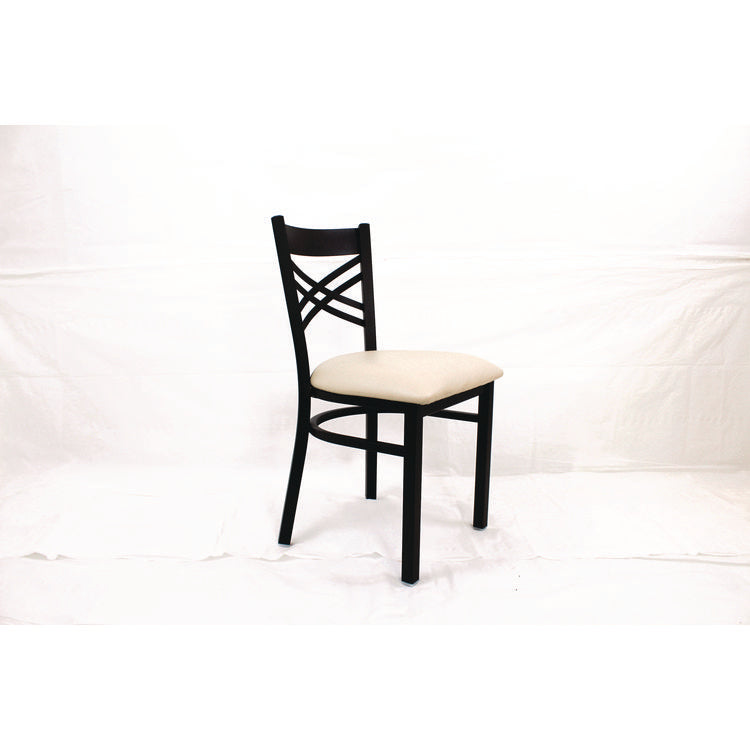 X Series Chair, Supports Up to 300 lb, 18" Seat Height, Cream Seat, Black Back, Black Base