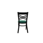 X Series Chair, Supports Up to 300 lb, 18" Seat Height, Green Seat, Black Back, Black Base