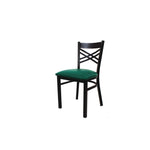 X Series Chair, Supports Up to 300 lb, 18" Seat Height, Green Seat, Black Back, Black Base