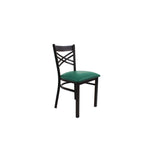 X Series Chair, Supports Up to 300 lb, 18" Seat Height, Green Seat, Black Back, Black Base