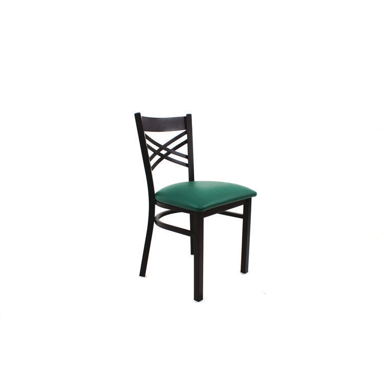 X Series Chair, Supports Up to 300 lb, 18" Seat Height, Green Seat, Black Back, Black Base