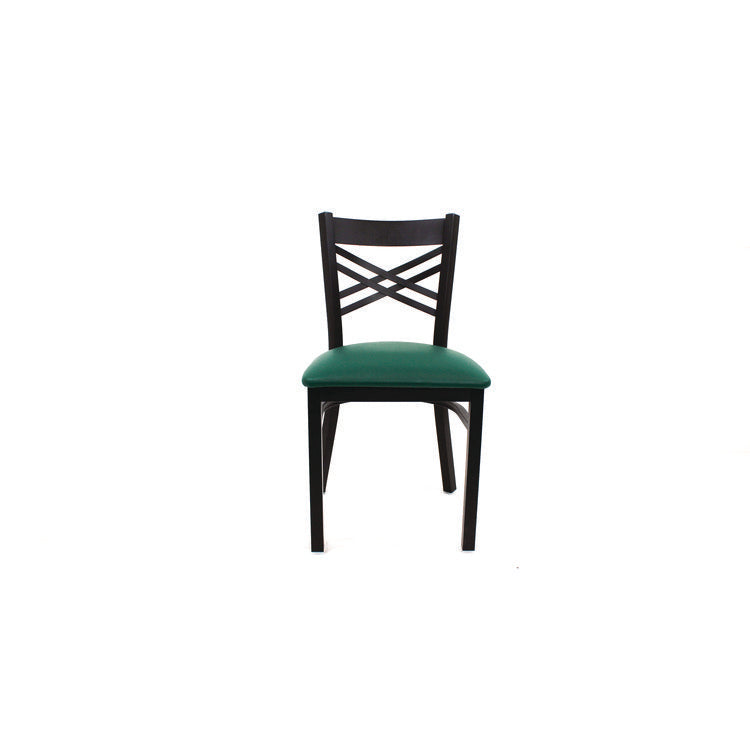 X Series Chair, Supports Up to 300 lb, 18" Seat Height, Green Seat, Black Back, Black Base