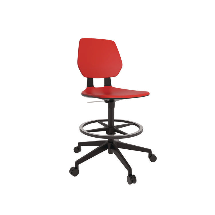 Commute Extended Height Task Chair, Supports Up to 275 lb, 18.25" to 22.25" Seat Height, Red/Black