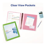 Flexi-View Binder with Round Rings, 3 Rings, 1" Capacity, 11 x 8.5, Red