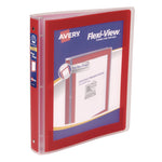 Flexi-View Binder with Round Rings, 3 Rings, 1" Capacity, 11 x 8.5, Red