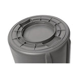 Vented Round Brute Container, 44 gal, Plastic, Gray