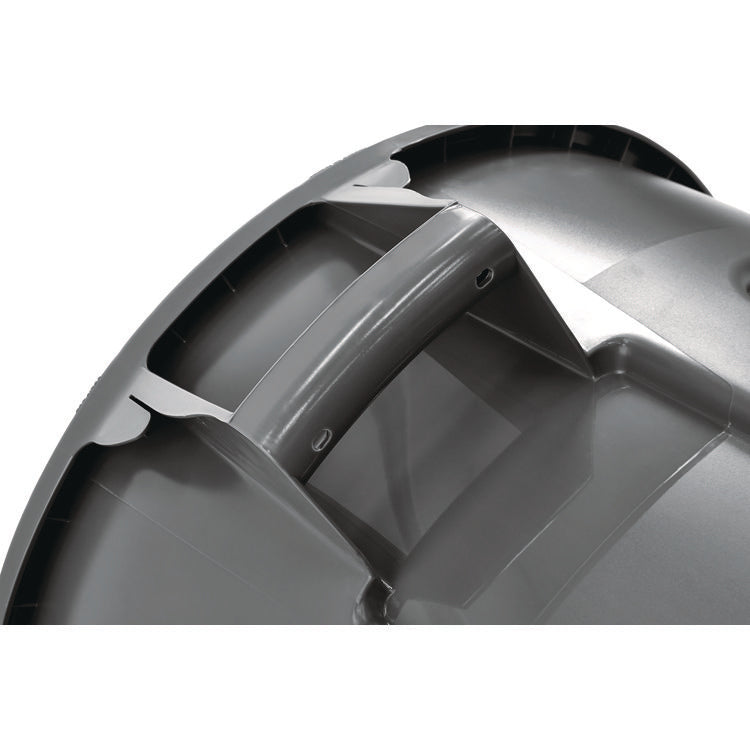 Vented Round Brute Container, 55 gal, Plastic, Gray