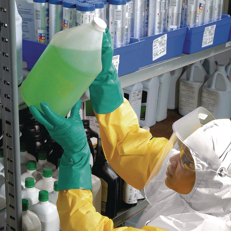 A70 Chemical Spray Protection Aprons, Polyethylene-Coated Fabric, One Size Fits Most, Yellow, 100/Carton
