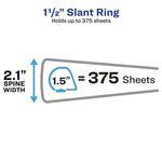 Showcase Economy View Binders with Slant Rings, 3 Rings, 1.5" Capacity, 11 x 8.5, White