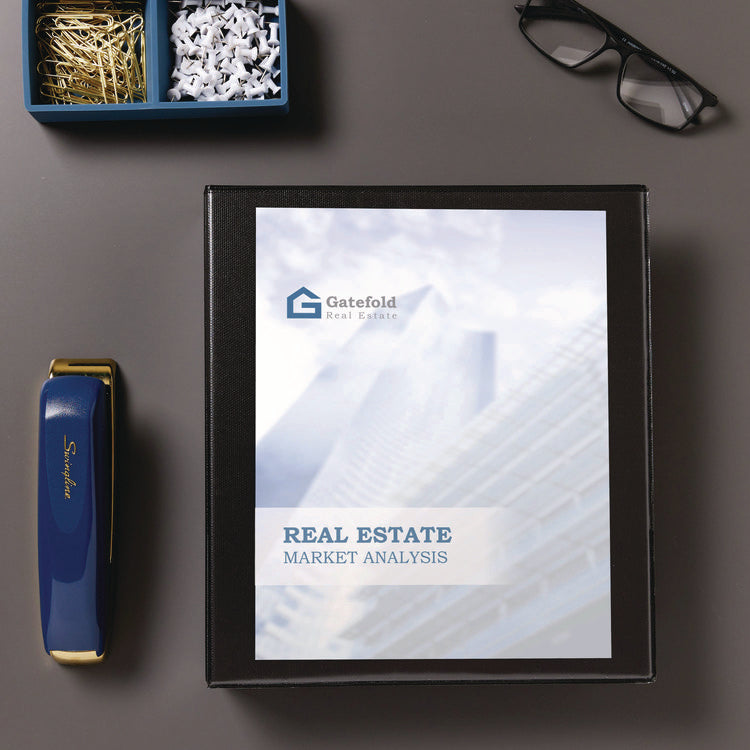 Showcase Economy View Binders with Slant Rings, 3 Rings, 3" Capacity, 11 x 8.5, Black