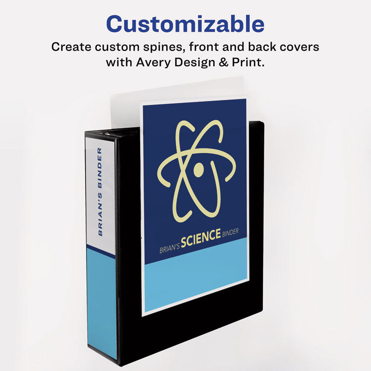 Showcase Economy View Binders with Slant Rings, 3 Rings, 3" Capacity, 11 x 8.5, Black