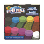 Super Chalk, 1" x 2.8" Diameter, 10 Assorted Colors, 10 Pucks/Box