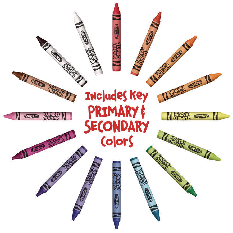 Jumbo Crayons, Assorted, 16/box