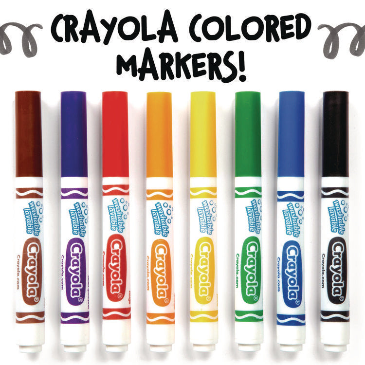 Broad Line Washable Markers, Broad Bullet Tip, Black, 12/box