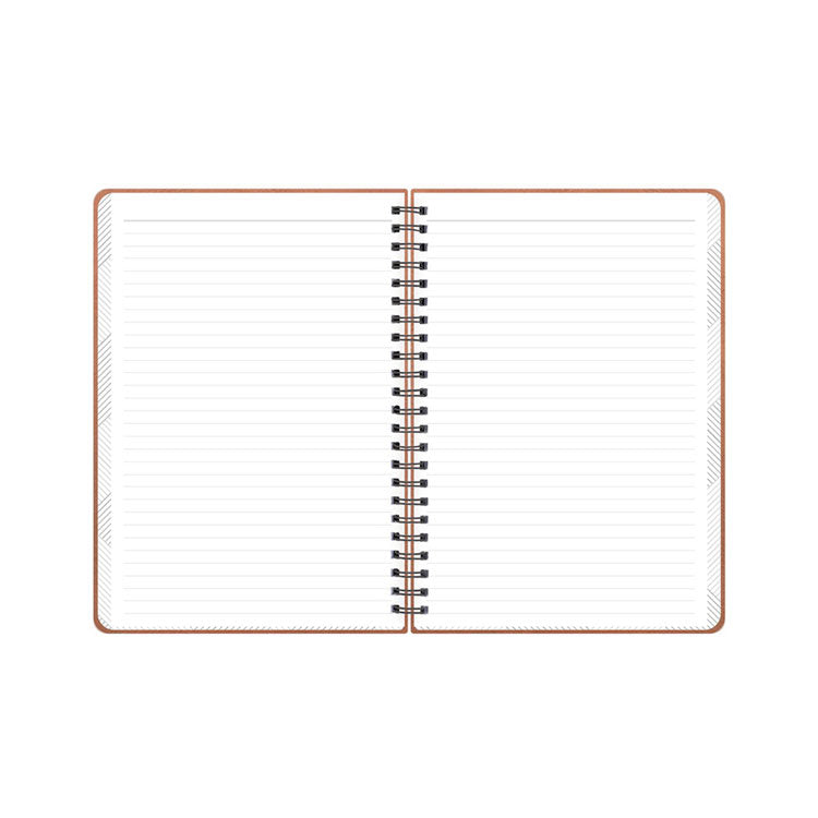 ASMBLD Faux Leather Wirebound Notebook, 1-Subject, Medium/College Rule, Tan Cover, (80) 8.5 x 5.75 Sheets