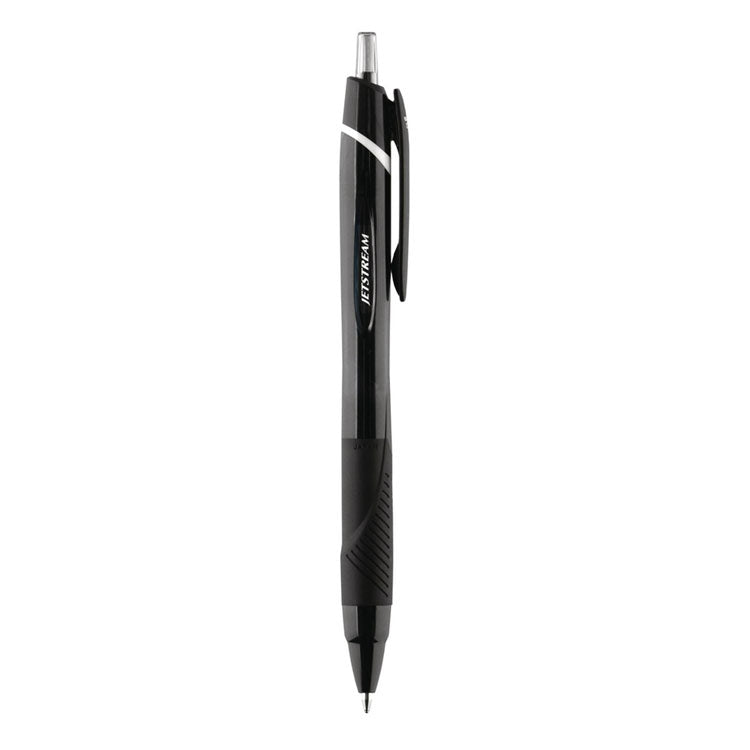 Jetstream Elements Hybrid Gel Pen, Retractable, Medium 1 mm, Black Ink, Translucent Black/Black Barrel, Dozen