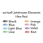 Jetstream Elements Hybrid Gel Pen, Retractable, Medium 1 mm, Blue Ink, Translucent Blue/Blue Barrel, Dozen