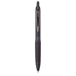 207 Plus+ Gel Pen, Retractable, Micro 0.5 mm, Black Ink, Black Barrel, Dozen
