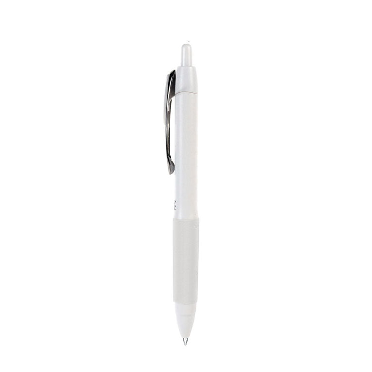 207 Plus+ Gel Pen, Retractable, Medium 0.7 mm, Black Ink, White Barrel, 4/Pack