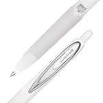 207 Plus+ Gel Pen, Retractable, Medium 0.7 mm, Black Ink, White Barrel, 4/Pack