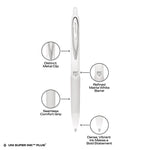 207 Plus+ Gel Pen, Retractable, Medium 0.7 mm, Black Ink, White Barrel, 4/Pack