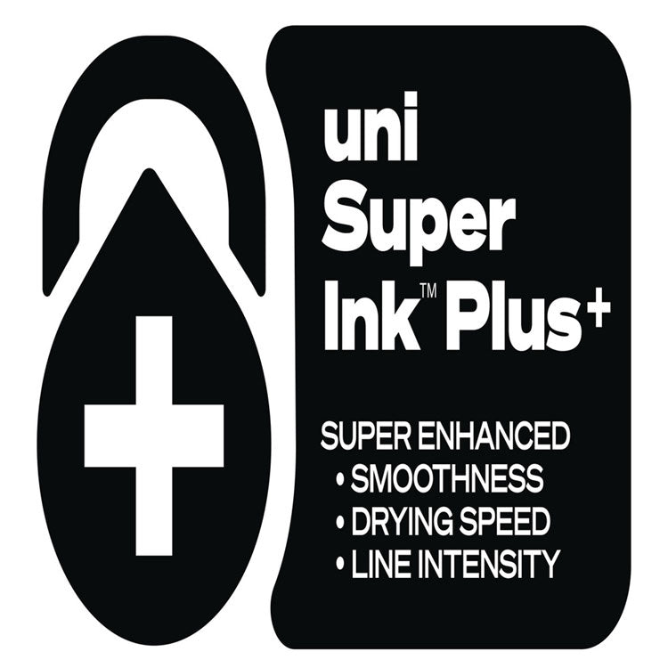 207 Plus+ Gel Pen, Retractable, Medium 0.7 mm, Black Ink, White Barrel, 4/Pack