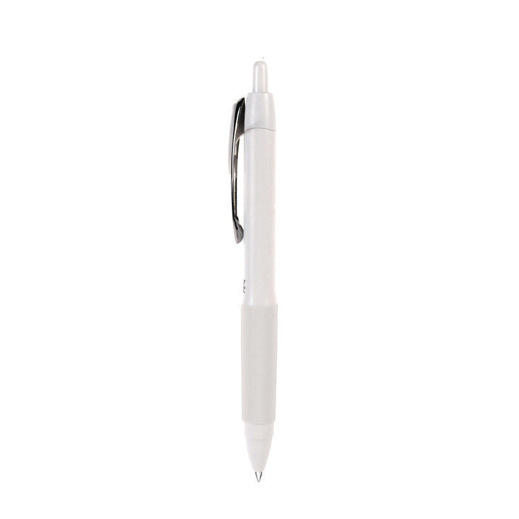 207 Plus+ Gel Pen, Retractable, Medium 0.7 mm, Black Ink, White Barrel, Dozen