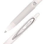 207 Plus+ Gel Pen, Retractable, Medium 0.7 mm, Black Ink, White Barrel, Dozen
