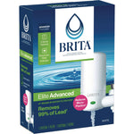 Water Faucet Mount Filtration System with 1 Elite Advanced Replacement Filter, White, 4/Carton