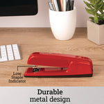747 Business Full Strip Desk Stapler, 30-Sheet Capacity, Rio Red