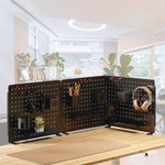 Pegboard Organizer, Three Compartments, 20.58 x 1 x 17, Black, Steel