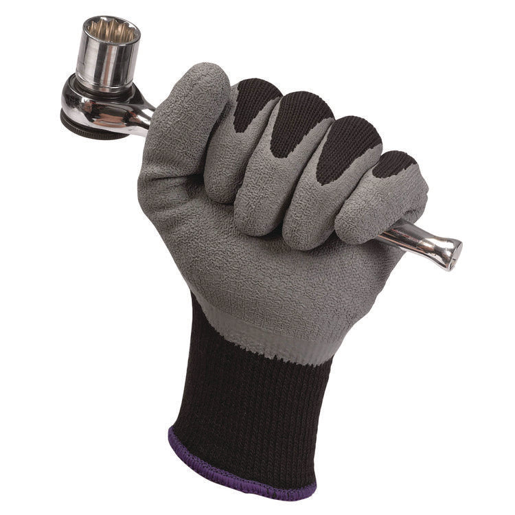 G40 Latex Coated Gloves, EN388: 2142, 10.63" Long, XX-Large, Gray/Black, 12 Pairs