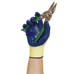 G60 Nitrile Coated Cut Resistant Gloves, EN388: 3221, Large (Size 9), Blue/Yellow, 12 Pairs
