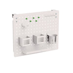 Pegboard Organizer, Three Compartments, 20.58 x 1 x 17, White, Steel