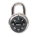 Combination Lock, Stainless Steel, 1.87" Wide, Silver/Black, 2/Pack