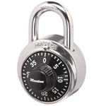 Combination Lock, Stainless Steel, 1.87" Wide, Silver/Black, 2/Pack
