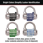 Password Plus Combination Lock, Hardened Steel Shackle, 2.5" Wide, Chrome/Assorted