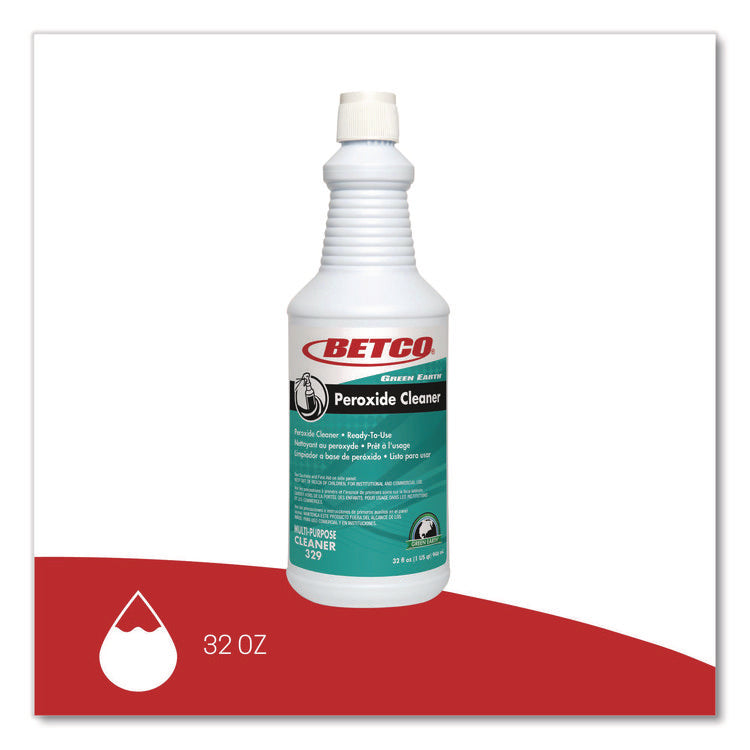 Green Earth Peroxide Cleaner, Fresh Mint Scent, 32 oz Bottle, 12/Carton