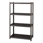 Steel Shelving Unit with Laminate Shelves, Four-Shelf, 36w x 18d x 60h, Steel, Black/Gun Metal Gray