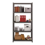 Steel Shelving Unit with Laminate Shelves, Five-Shelf, 36w x 18d x 72h, Steel, Black/Gun Metal Gray