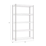 Steel Shelving Unit with Particleboard Shelves, Five-Shelf, 36w x 18d x 72h, Steel, Black